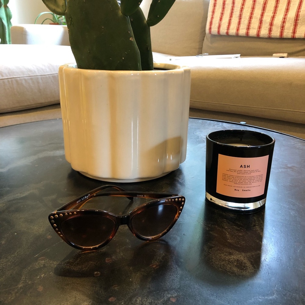 Tortoise Shell Studded Cat Eye Sunglasses
